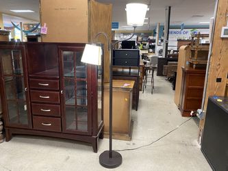 Dark Bronze Twin Arm Adjustable Drum Shade Floor Lamp