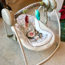Comfort & Harmony Portable Baby Swing + Play Mat & Bolster Pillow