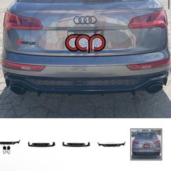 For Audi Q5 2018-2021 SQ5 Style S-line Rear Diffuser With Tailpipe Exhaust Tips