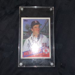 1985 Topps Marty Barrett  #298 Red Sox autographed In very thick case!