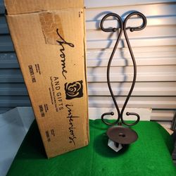 VINTAGE NEW Home Interiors Wrought Iron Scroll Wall Mount Candle Holder Sconce 