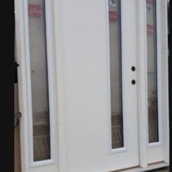 62x80 Exterior Door W/2 Side lite, Clear Glass, Main Door 36",,  Left Hand 