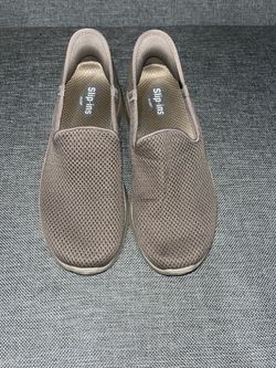 Skechers Slip-ins Unisex Gray Mesh Slip-On Casual Shoes Round Toe US 8