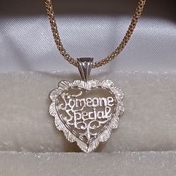 Vintage Sterling Silver "Someone Special" Pendant Necklace 