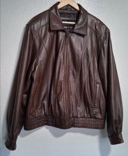 Wilsons Leather Bomber Jacket Full Zip size XL