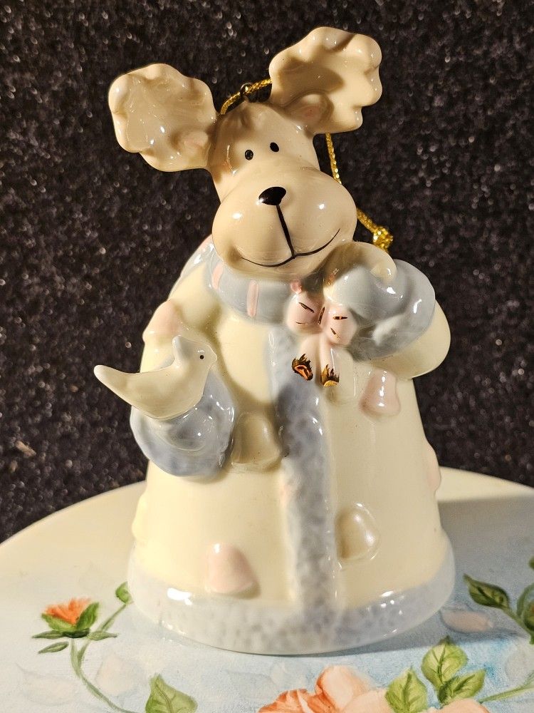 Vintage Baum Brothers Hope Collection Formalities Reindeer Bell Figurine
