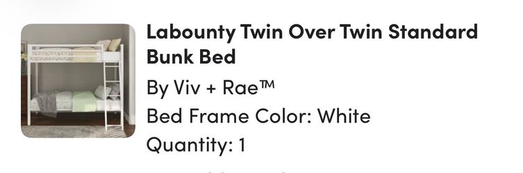 Twin over twin bunk bed