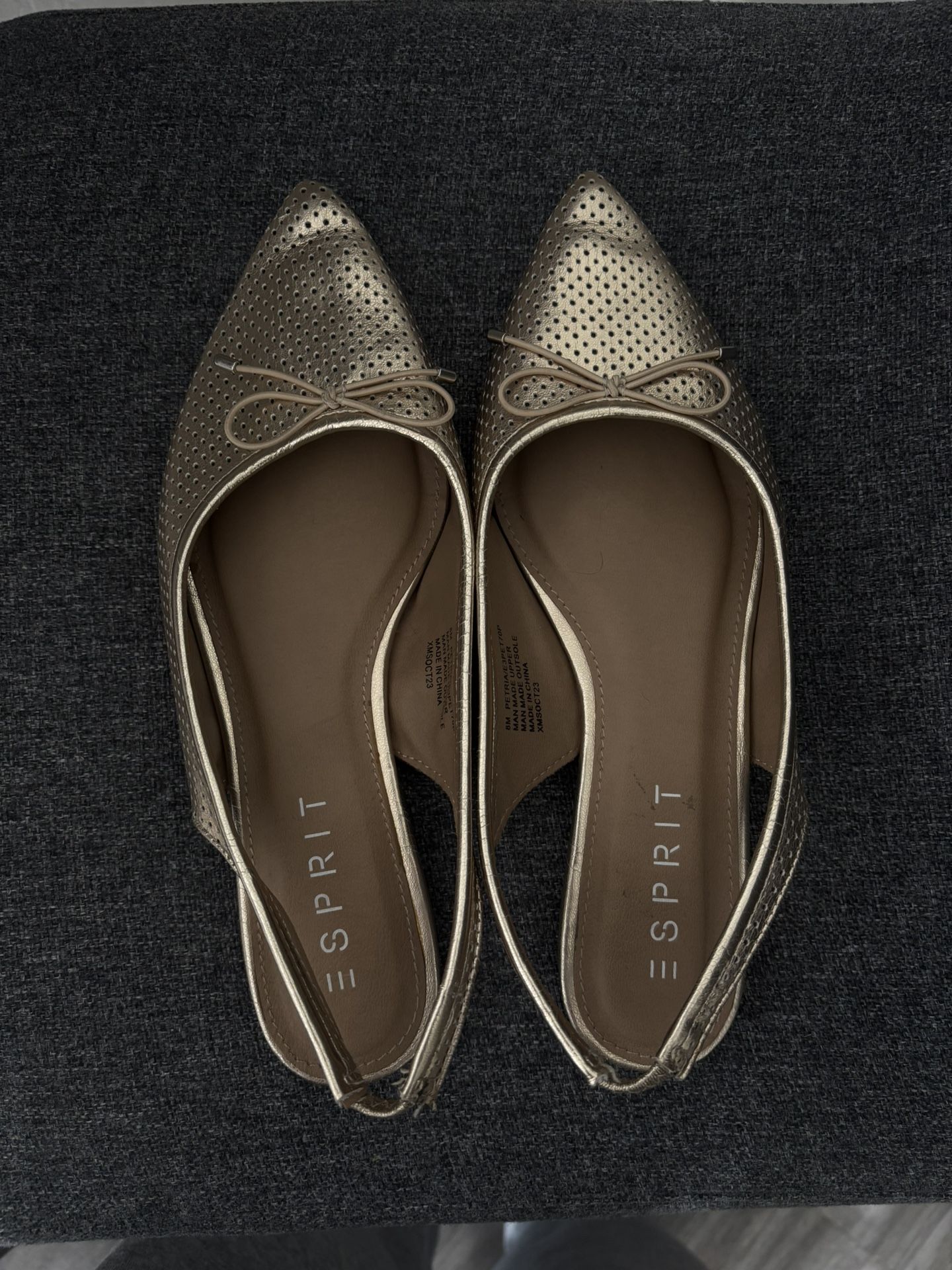 Esprit metallic slingback flats