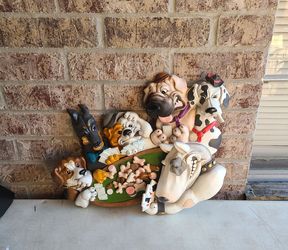 Dogs playing poker wall hanger decor