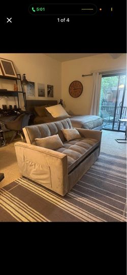 Grey convertible sofa