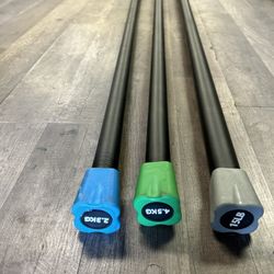 Set Of 3 Exercise Bars 5 10 15 Lb. 