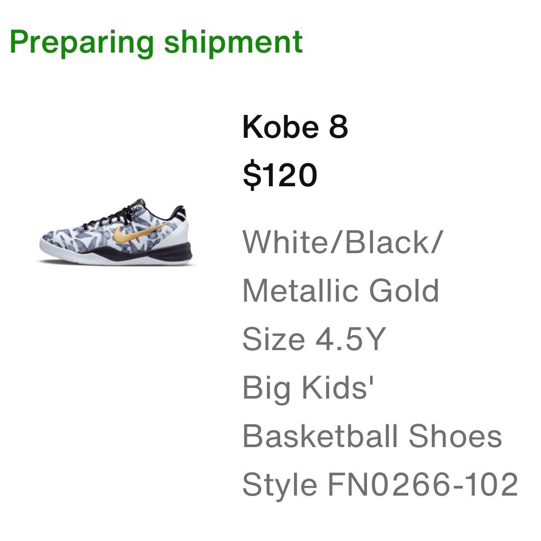 Kobe 8 4.5 Got Gigi Jersey XXL Black $200