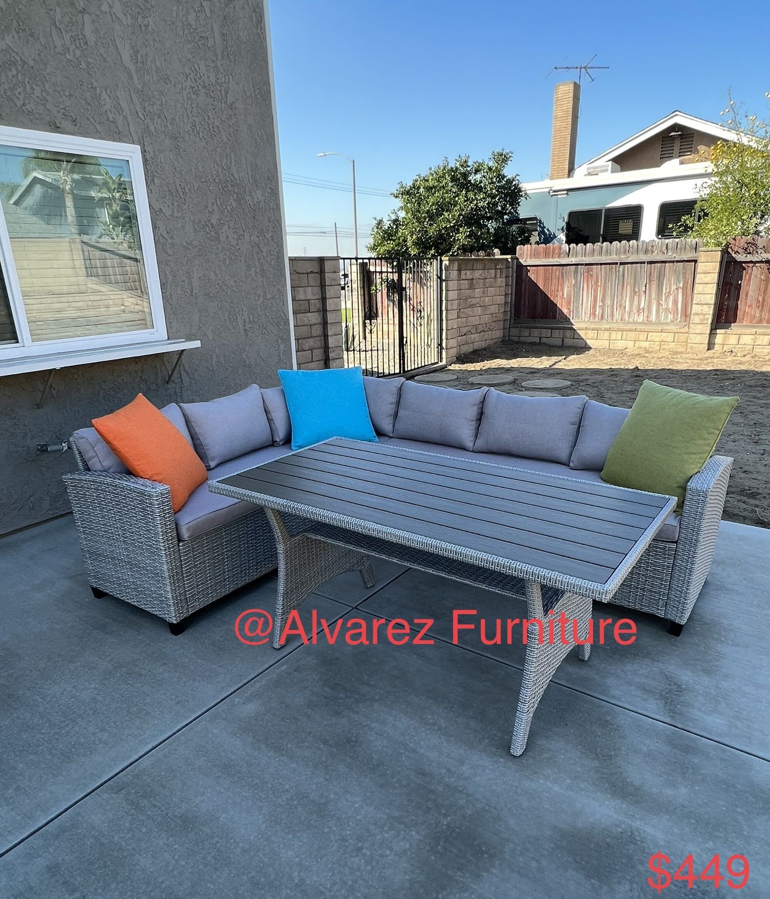 Patio Furniture Outdoor Sectional With Table 
