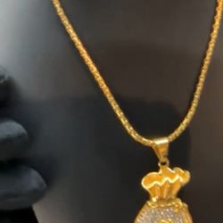 Stainless Steel 24 Inch Money Bag Chain