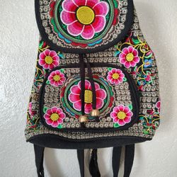 Cute Mini Multi Color Embroidery Backpack 