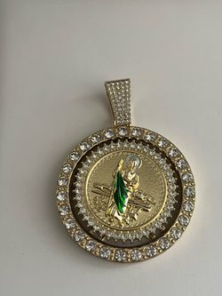 rotating saint jude pendant gold plated