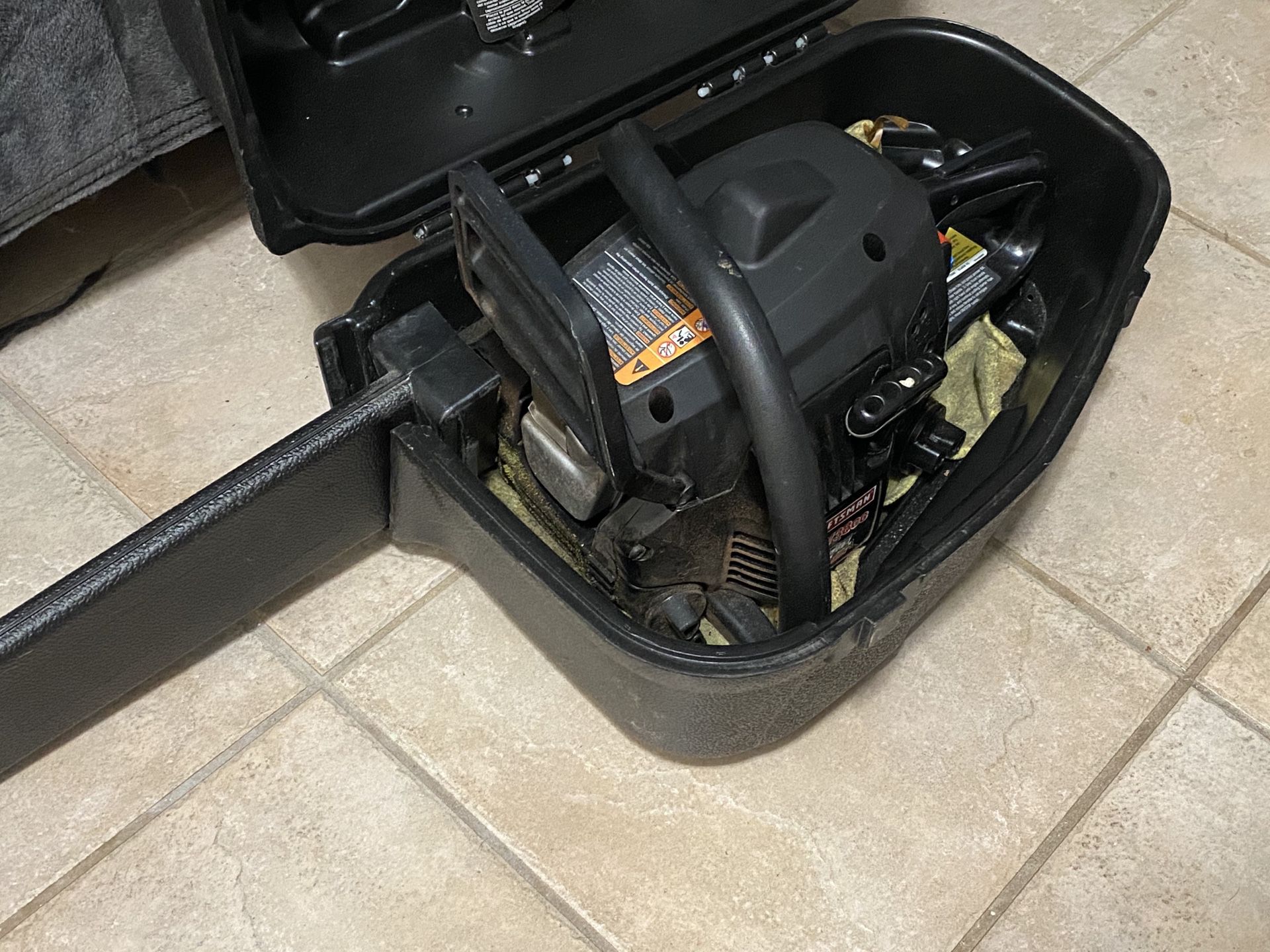 Craftsman 16" / 38cc Chainsaw, Gas powered, used, works, with case. Might need more gas added, might need new chain eventually. willing to meet nea
