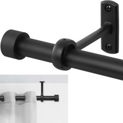 Brand New Black Adjustable Curtain Rods for Windows 32" to 48"