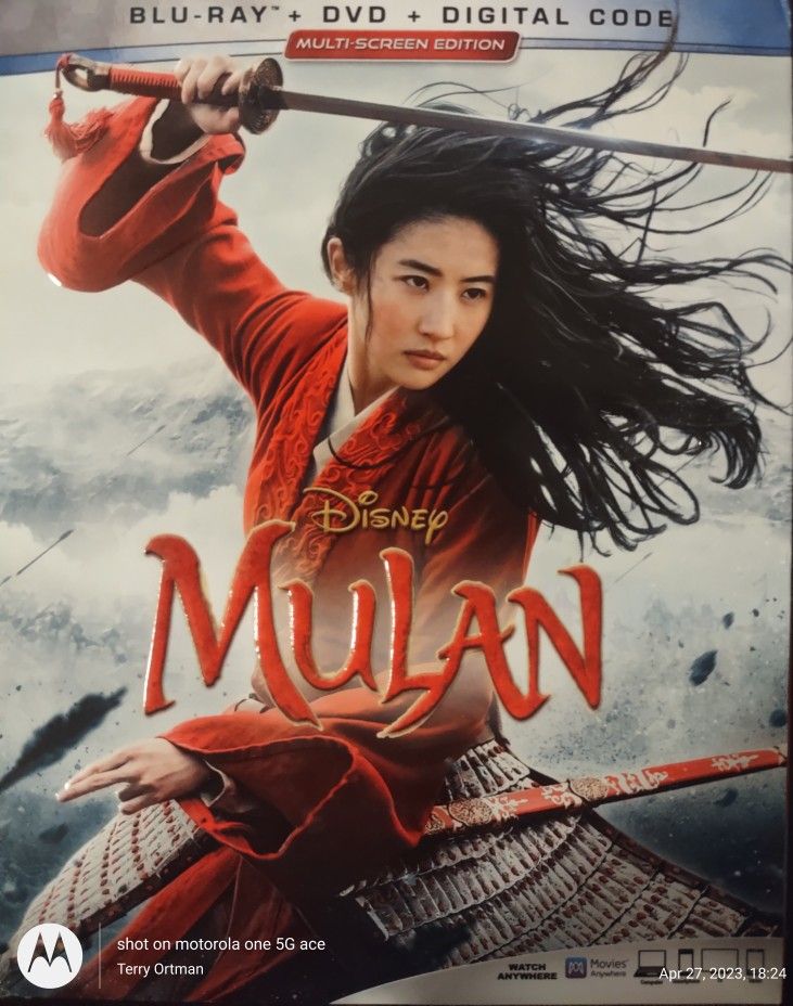 Mulan Blu-ray DVD And Digital Code