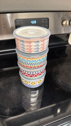 Ceramic Bowls with Lids Set of 4