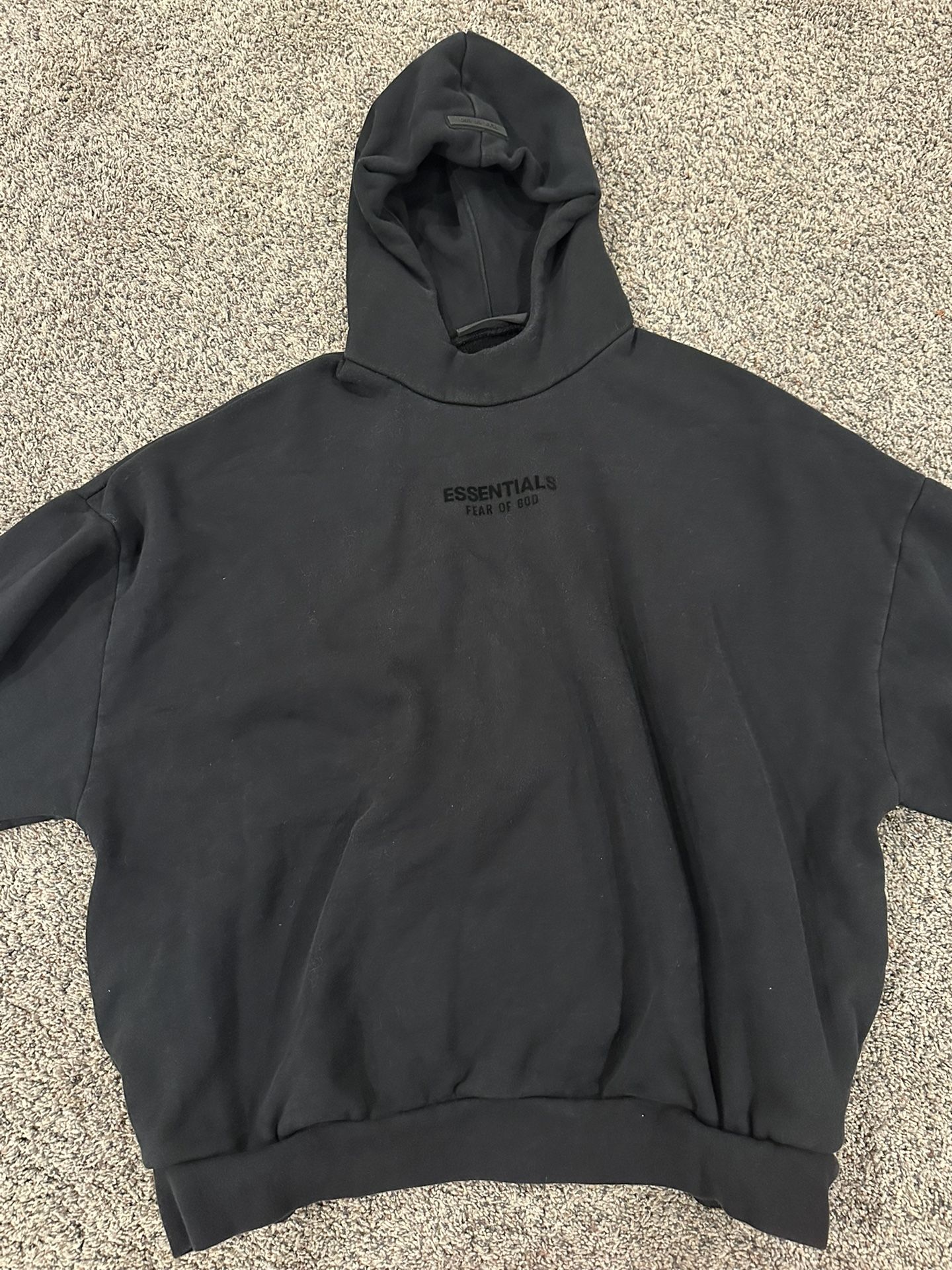 Essentials Fear Of God Jet Black Hoodie - XL