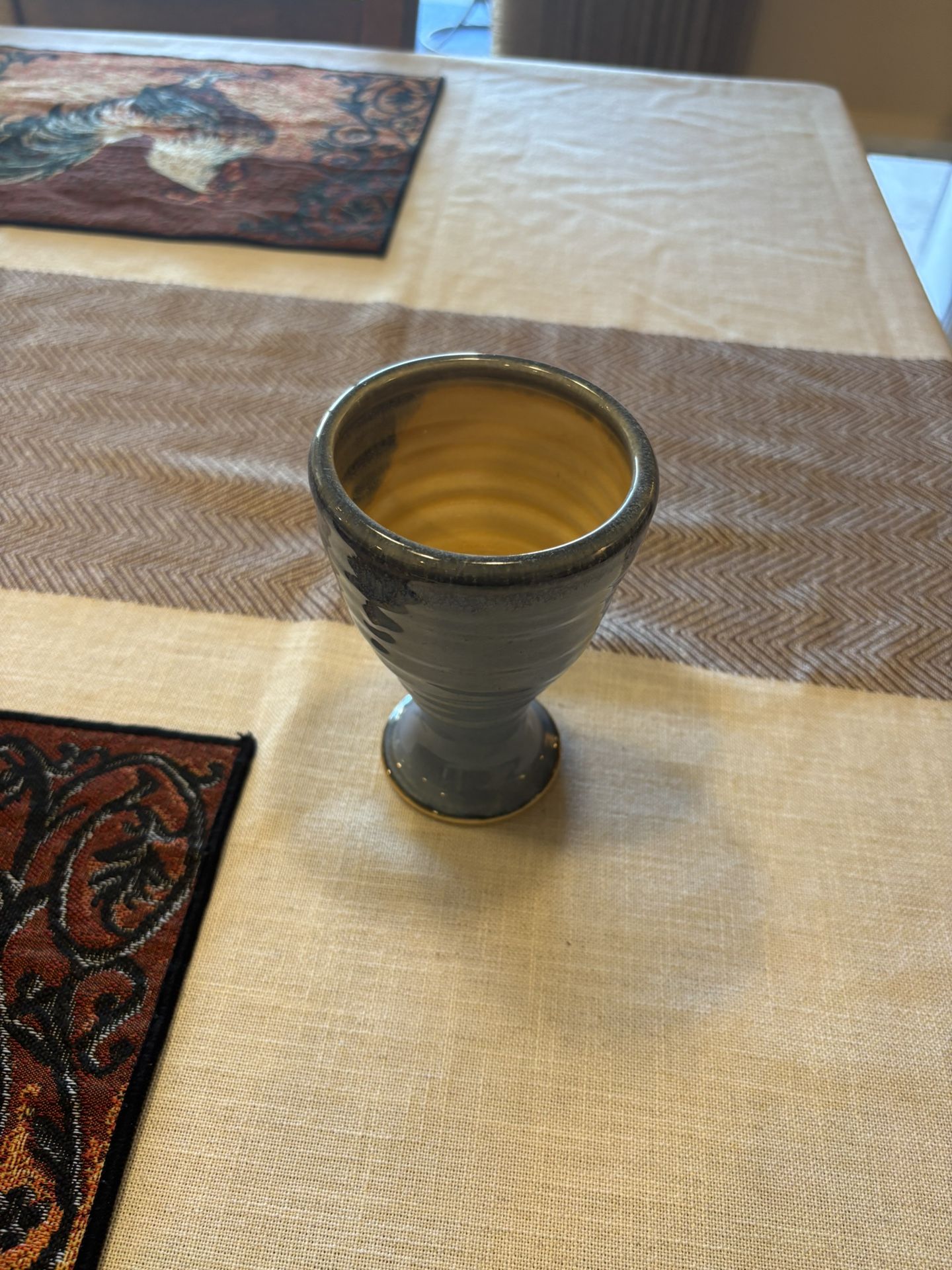 Vintage ceramic pottery goblet by the Pottery Farm