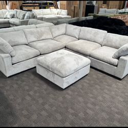 Light Gray Cloud Comfy Sectional 
