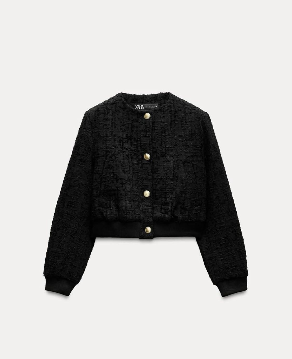 New Blazer Tweed Bomber Zara Xs -s