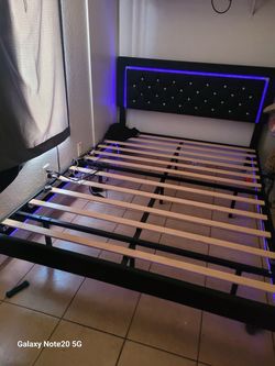L.E.D LIGHT QUEEN BEDFRAME/BEST OFFER