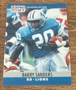 1990 Pro Set Barry Sanders #102 Detroit Lions NFL Card