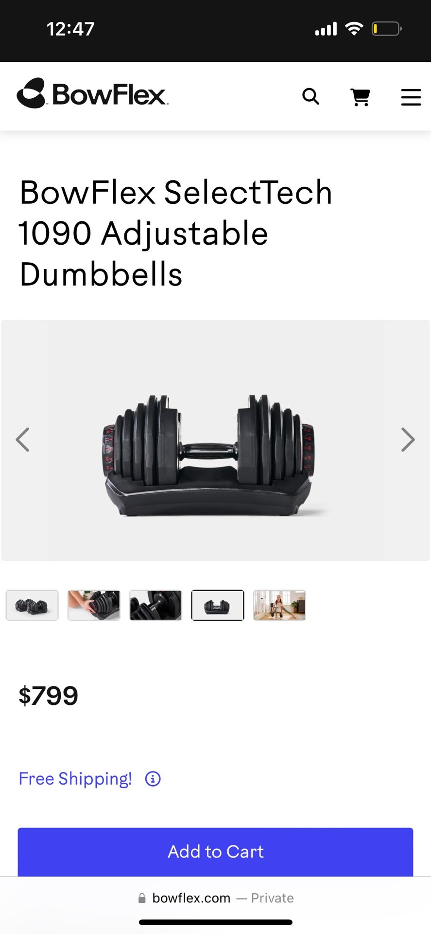 BowFlex SelectTech 1090 Adjustable Dumbbells