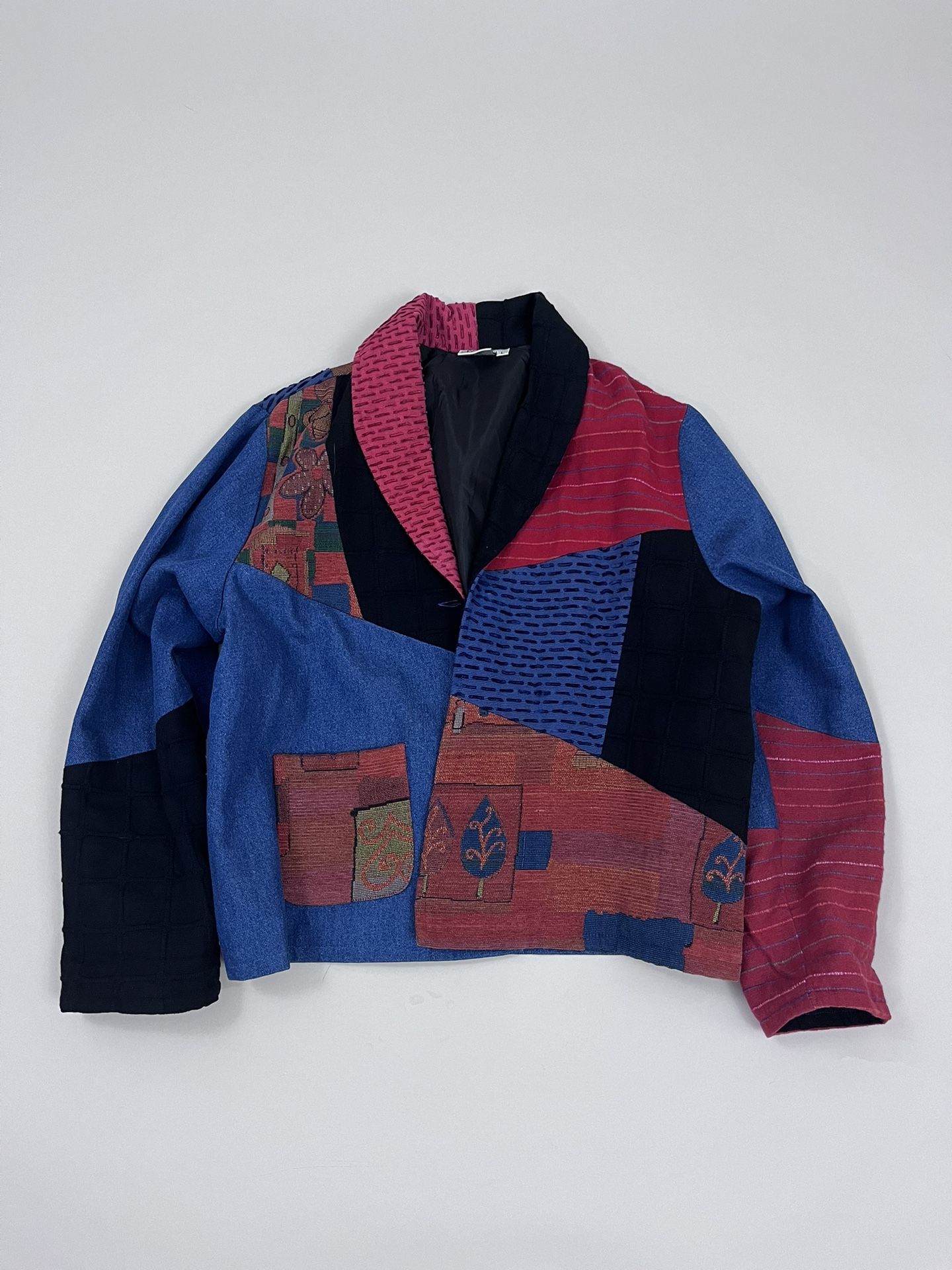 Rare Vintage Parsley Sage Kimono Jacket Womens Denim Patchwork Size L
