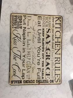 Kitchen rules sign (15 1/2 x 11 1/2)