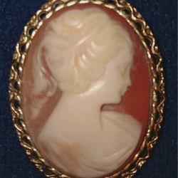 Vintage  Cameo Brooch From 1960s