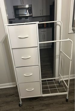 Mobile Dresser with hanging rack
