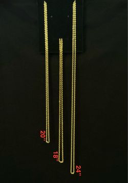 10K Solid Gold Rope Chains(diff sizes and MM)