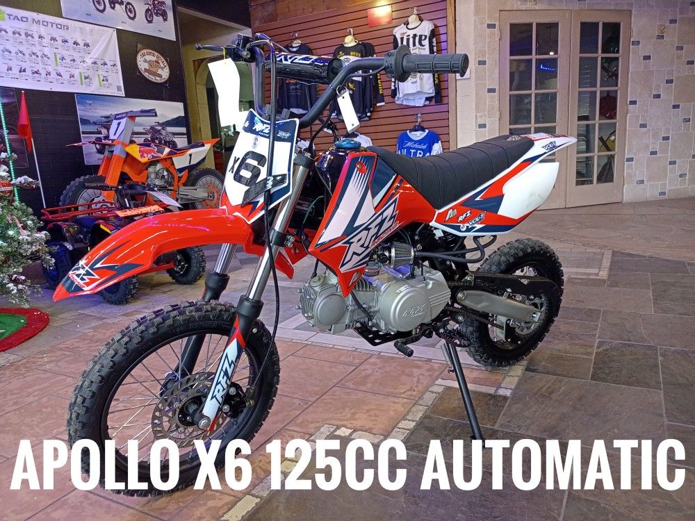 Apollo x6 125 cc fully automatic dirt bike $1,595 cash price plus taxes and fees