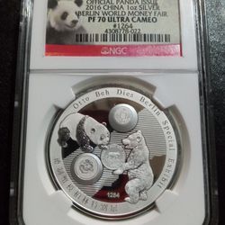 2016 China 1oz Silver Berlin World Money Fair PF 70 Ultra Cameo 