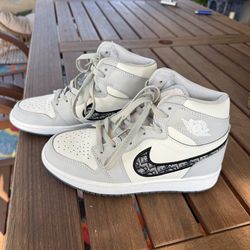custom Jordan 1 Mid Dior-style