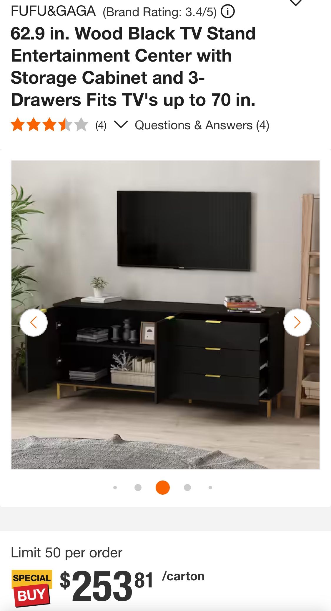 BRAND NEW IN BOX TV STAND, Measurements In Photos