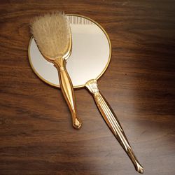 Antique Mirror And Brush