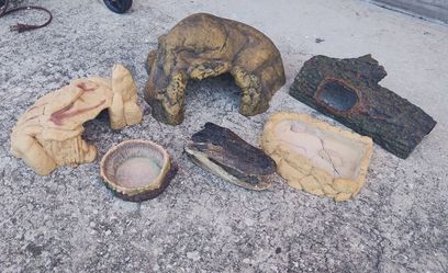 Resin Rocks Logs Reptile Aquarium Habitat Decor
