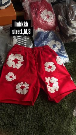 Denim Tears Cotton Wreath Shorts Red
