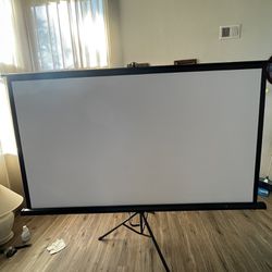 Brand New 100'' Projector Screen with Stand HP021, Upgraded for Indoor Outdoor Use