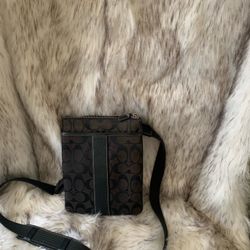 Coach signature logo file crossbody bag 