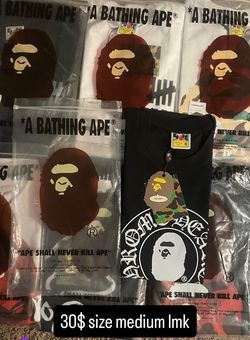Black chrome and bape tee size medium