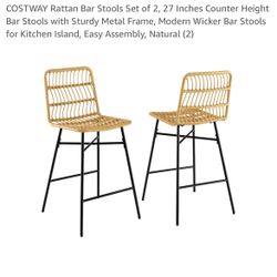 Rattan Bar Stools Brand New 