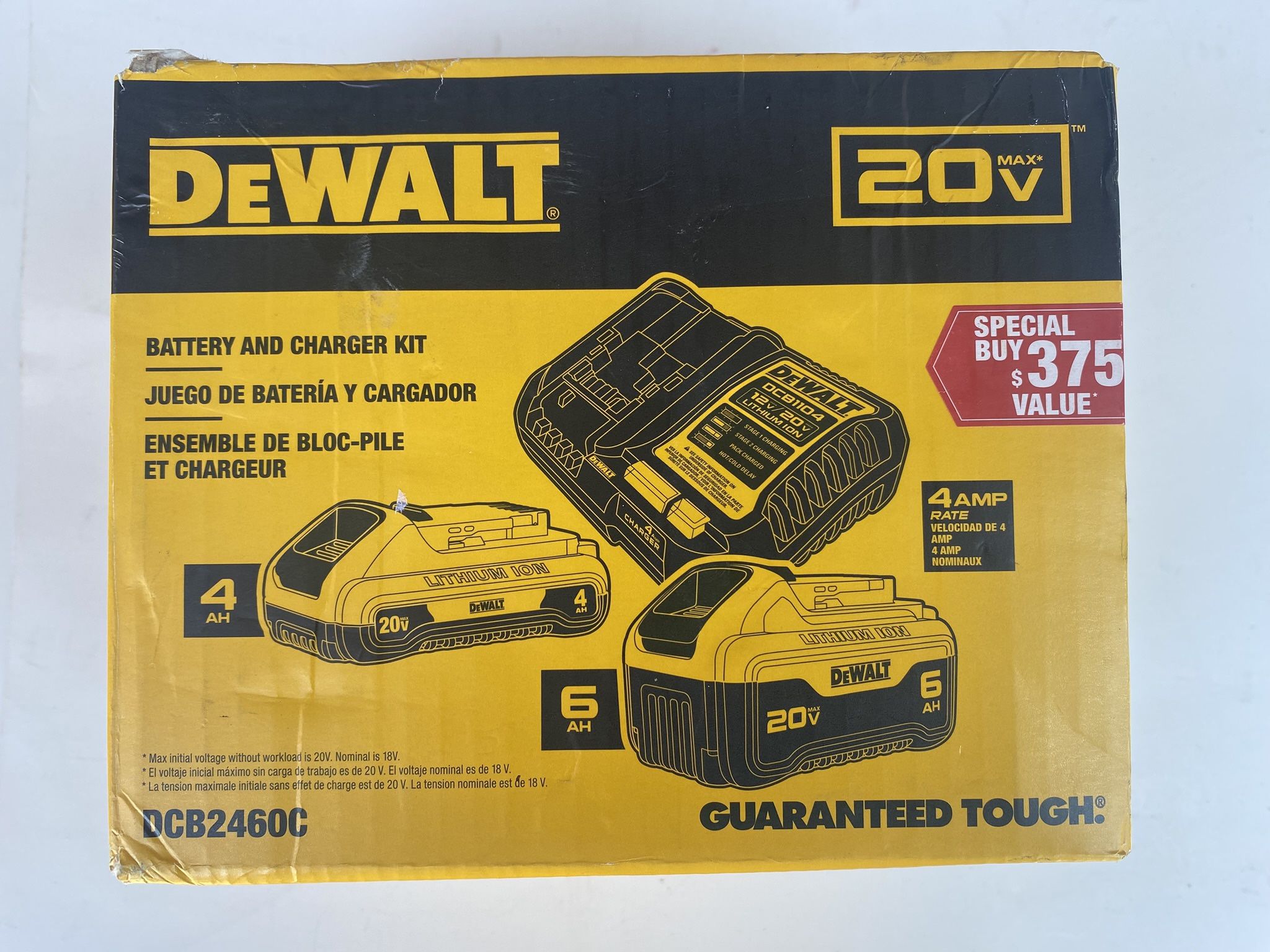 D5- DEWALT 20V MAX Lithium-Ion 6.0Ah and 4.0Ah Battery and Charger Starter Kit