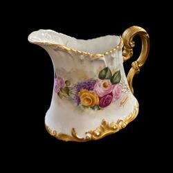 ANTIQUE TRESSEMANES & VOGT T&V CREAMER  WILD ROSES VENICE 1896