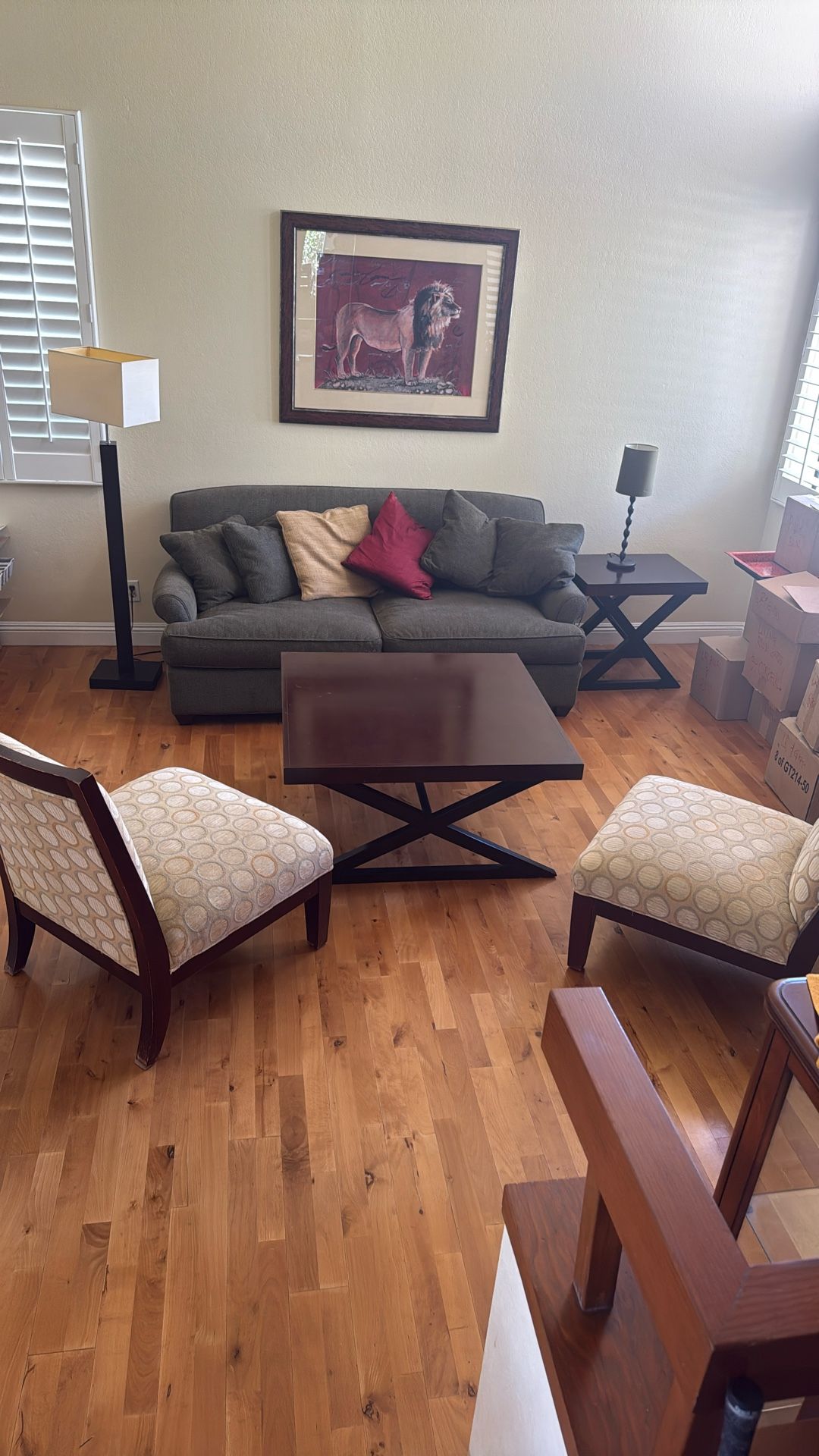 Living Room Furniture, Sofa, Chairs, Tables, Pictures